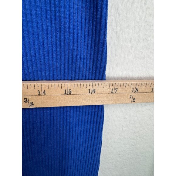Sweaty Betty ribbed midi dress blue maxi athleisure 90s‎ lounge sz 10 - Picture 6 of 10